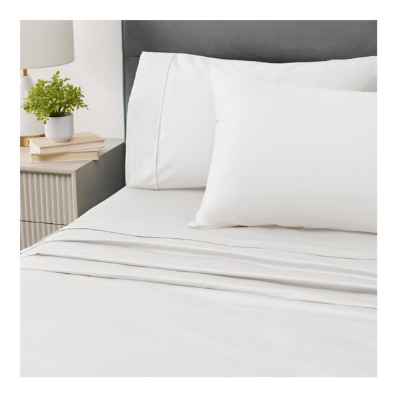 Farm to Home Full Sheet Set - Organic Cotton & Tencel Lyocell, Eco-Friendly, Whi - Picture 1 of 7